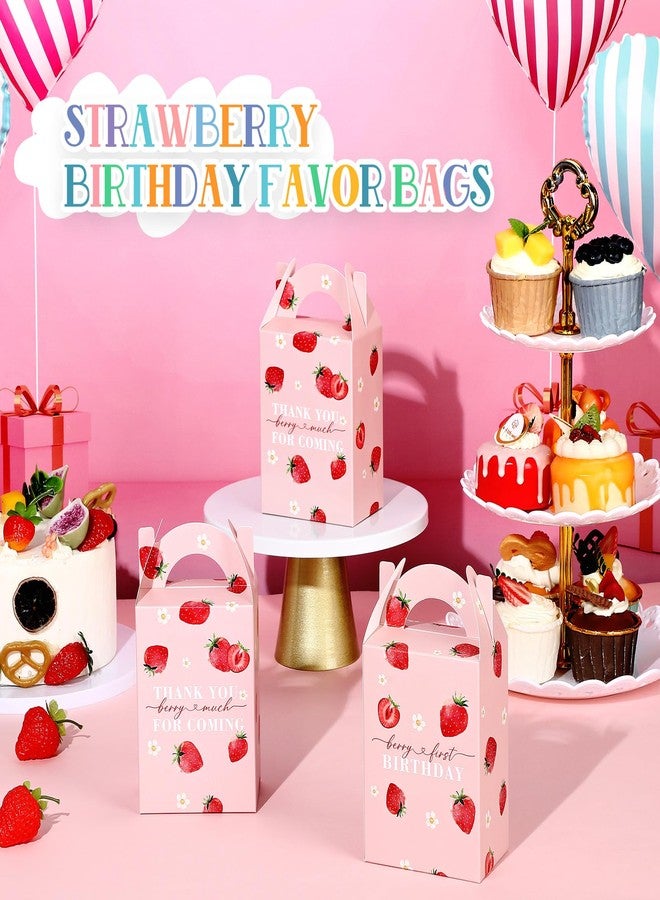 Sinload 24 Pack Strawberry Party Favor Boxes Birthday Treat Candy Goodie Boxes Strawberry Gift Fruit Berry Present Bag for Birthday Baby Shower Bachelorette Party Weddings(Berry First) - Image 4